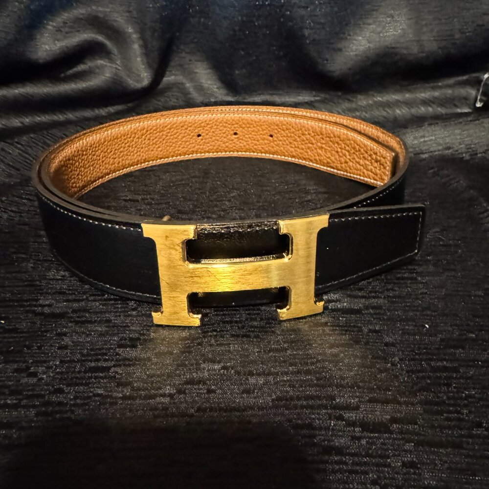 HERMES H Belt Buckle & Reversible Leather Belt - Picture 4 of 8